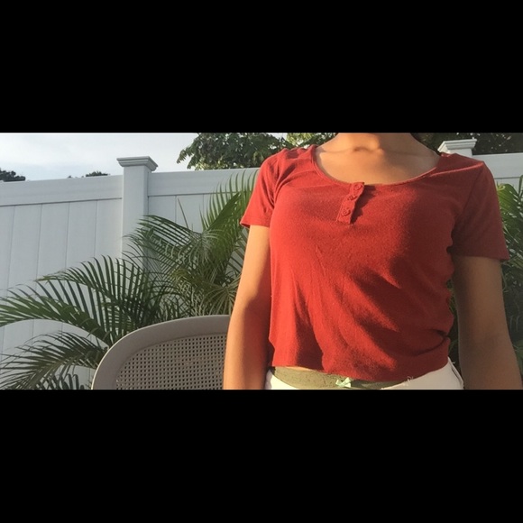 RUST COLOR CROP TOP - Picture 3 of 3